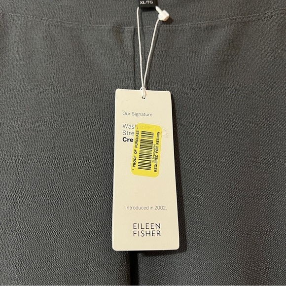 Eileen Fisher | NWT Washable Stretch Crepe Pants High Rise Pull-On Ash Size XL - Picture 3 of 11